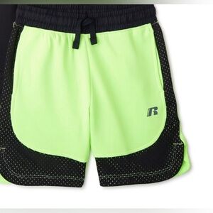 Boys’ Green &‎ Black reflective mesh Pull-On Active athletic Shorts size 10-12 L